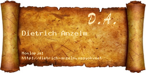 Dietrich Anzelm névjegykártya